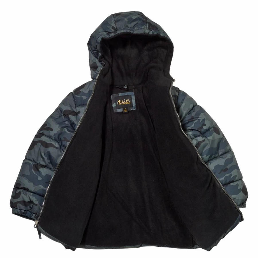 * Coats | Coats Boys (4-7) Ixtreme Camo Puffer Jacket Grey