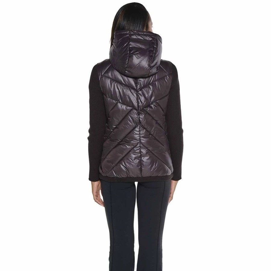 * Coats | Coats Womens Kenneth Cole Cire Puffer Jacket With Rib Knit Sleeves