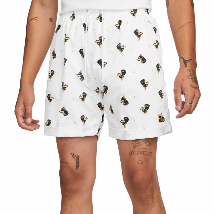 * Men'S | Nike Heritage Printed Men'S Tennis Short White