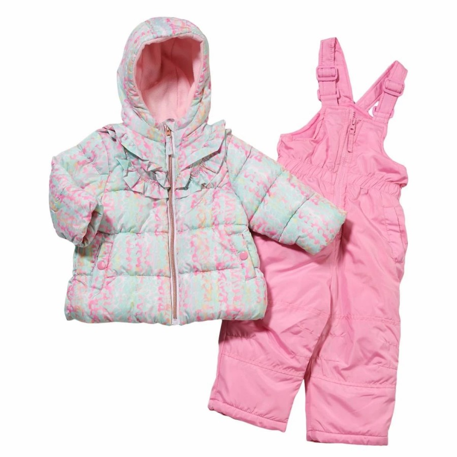 * Coats | Coats Baby Girl (12-24M) Wippette Rainbow Cheetah Ruffle Snowsuit