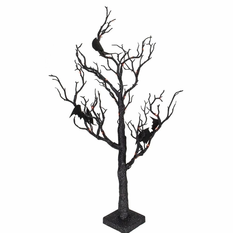 * Artificial Plants | Artificial Plants Northlight Seasonal Glittered Led Halloween Tree With Bats