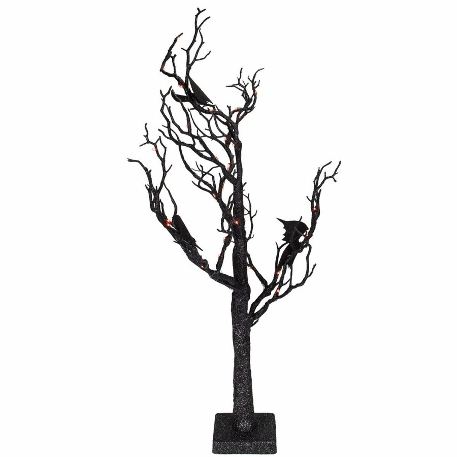 * Artificial Plants | Artificial Plants Northlight Seasonal Glittered Led Halloween Tree With Bats