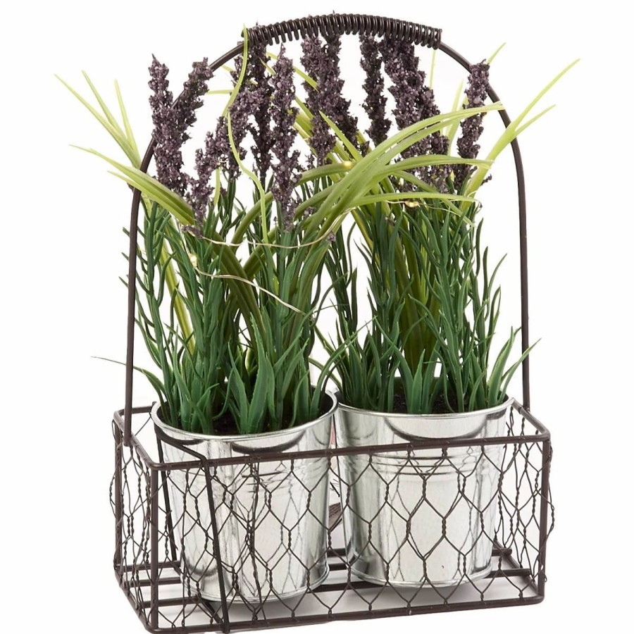 * Artificial Plants | Artificial Plants San Miguel Carillo Planter Lavender With Starry Lights