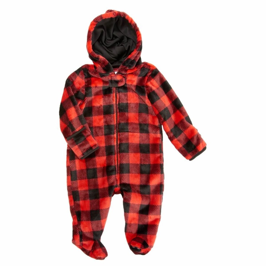 * Coats | Coats Baby Girl (Nb-9M) Le Top Buffalo Check Mink Hood Pram