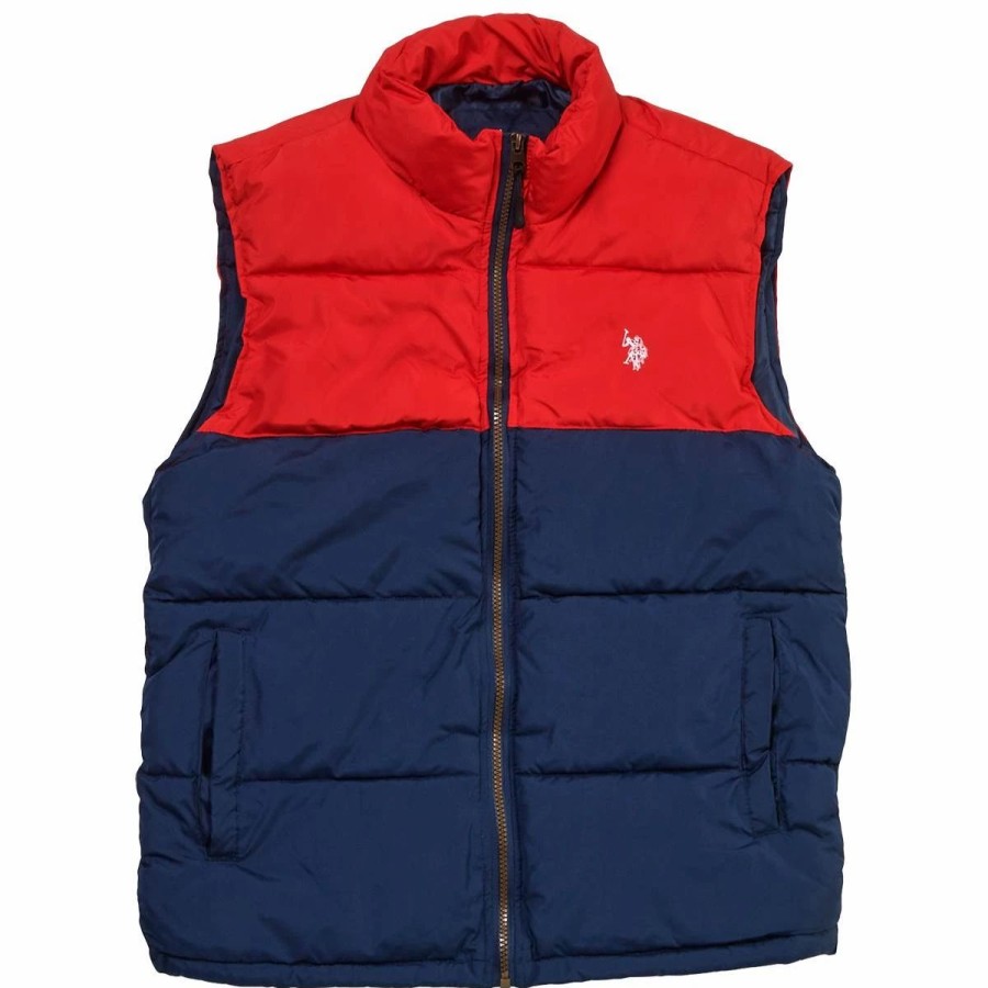 * Coats | Coats Mens U.S. Polo Assn. Color Block Puffer Vest Navy